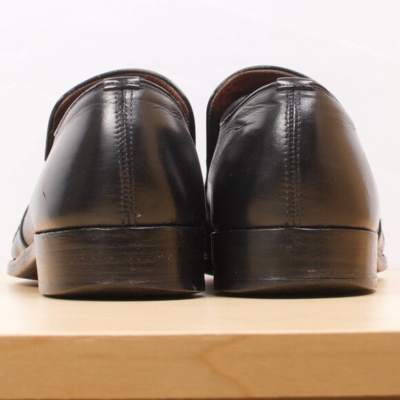 [SOLD] VTG Dack's Round-toe Loafer Men's Shoe 10.5D Black 🇨🇦 Calfskin GUC - Picture 4 of 7